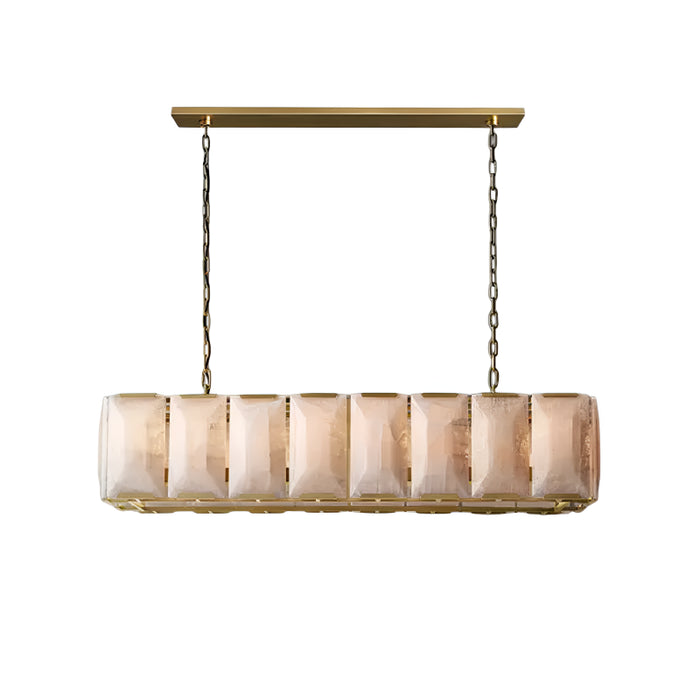 Cagli | Glossy Led Retro American Rectangular Crystal Chandelier