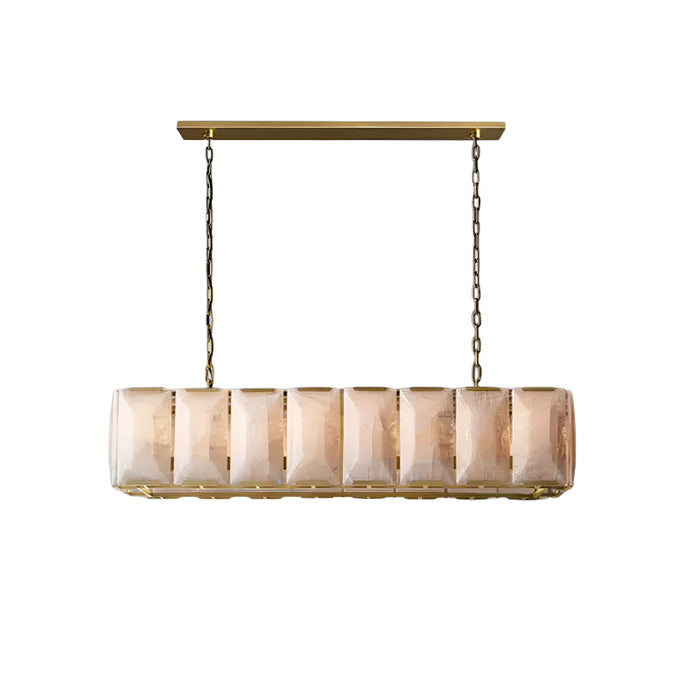 Cagli | Glossy Led Retro American Rectangular Crystal Chandelier