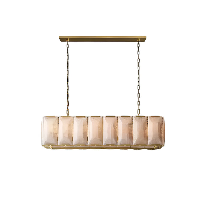 Cagli | Glossy Led Retro American Rectangular Crystal Chandelier