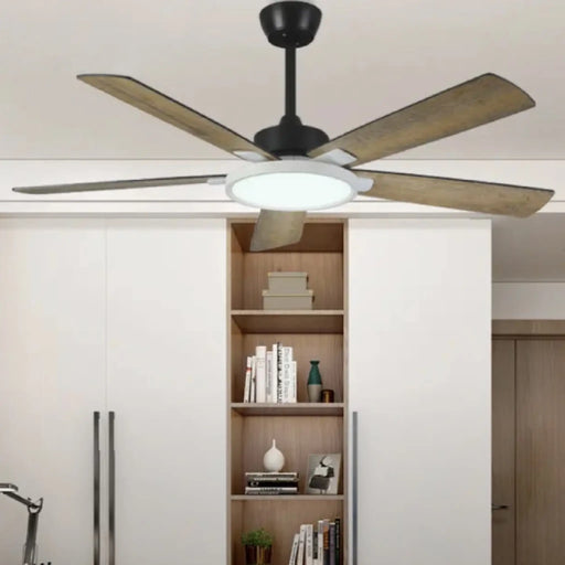 Ceiling LED Fans for Home with Wooden Blades and Remote Control | 52"