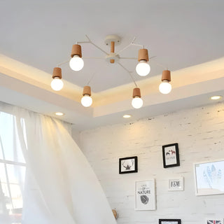 Wood|White|Ceiling|Lamp|Chandelier|Hanging