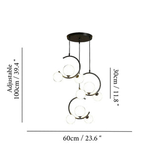 Sauze | Art Iron Chandelier with Ball-Shaped Ceiling Lights