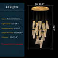 Coursegoules | Silk Design Gold Pendant Light for Staircase