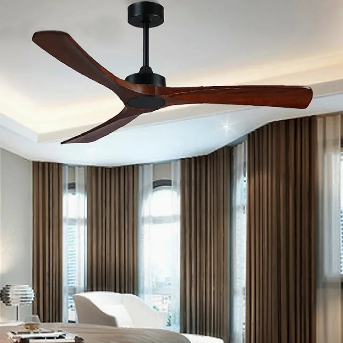 Barga | 60" European Styled Ceiling Fan with Lamp, Solid Wood and Remote Control