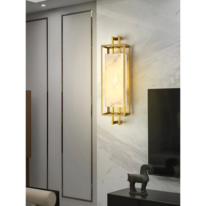 Marble|Wall|Sconce|Lamp|Gold|Black|Living|Bedroom|Elegant|Luxury