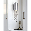 Modern|Chrome|Crystal|Wall|Lamp|Light|Sconce|Trendy