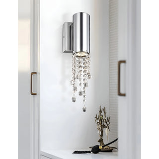 Modern|Chrome|Crystal|Wall|Lamp|Light|Sconce|Trendy