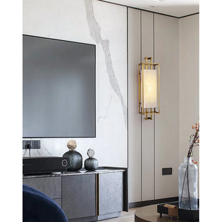 Marble|LED|Chinese|Wall|Sconce|Golden|Elegant|Modern