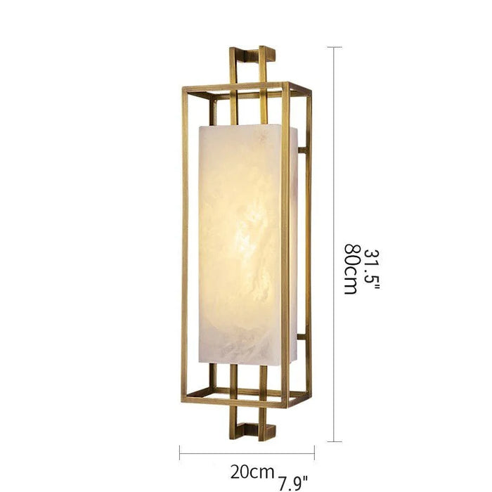 Marble|LED|Chinese|Wall|Sconce|Golden|Elegant|Modern