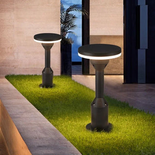 Column|Aluminum|Lawn|Lamp|Garden|Courtyard|Black|Round