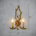 Creative|Antlers|Restaurant|Wood|Retro|White|Wall|Sconce