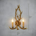 Creative|Antlers|Restaurant|Wood|Retro|White|Wall|Sconce