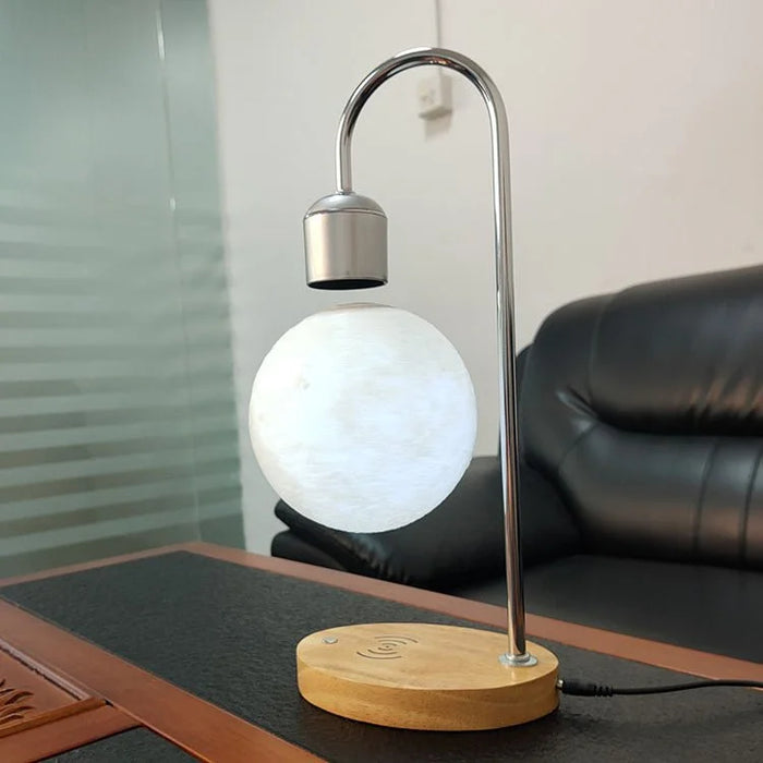 Creative|Moon|Levitating|Table|Lamp|LED|Bedroom|Living|Silver