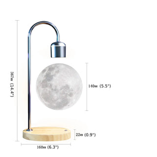 Creative|Moon|Levitating|Table|Lamp|LED|Bedroom|Living|Silver