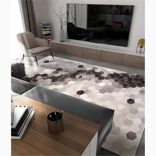 Unique cowhide rug with a modern design