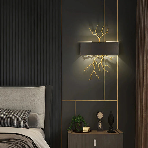 Creative|Modern|Forest|Black|Wall|Light|Lamp|Living|Bedroom