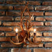 Creative|Antlers|Restaurant|Wood|Retro|White|Wall|Sconce