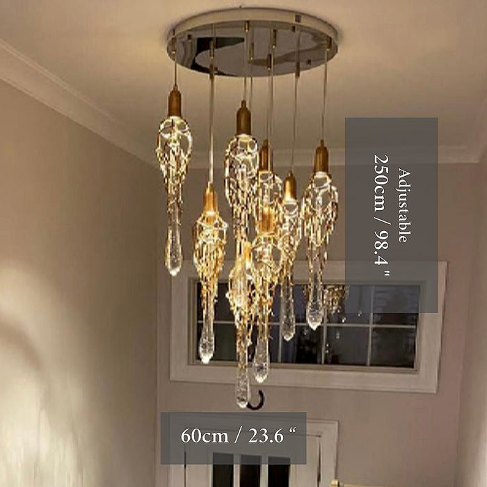 Andora | Creative Crystal Chandelier with Clear Glass Drops