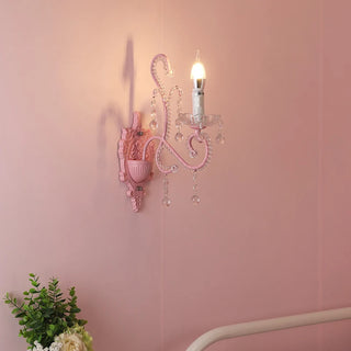 Candle-Shaped Pink Wall Sconce from Mirodemi for Living Room