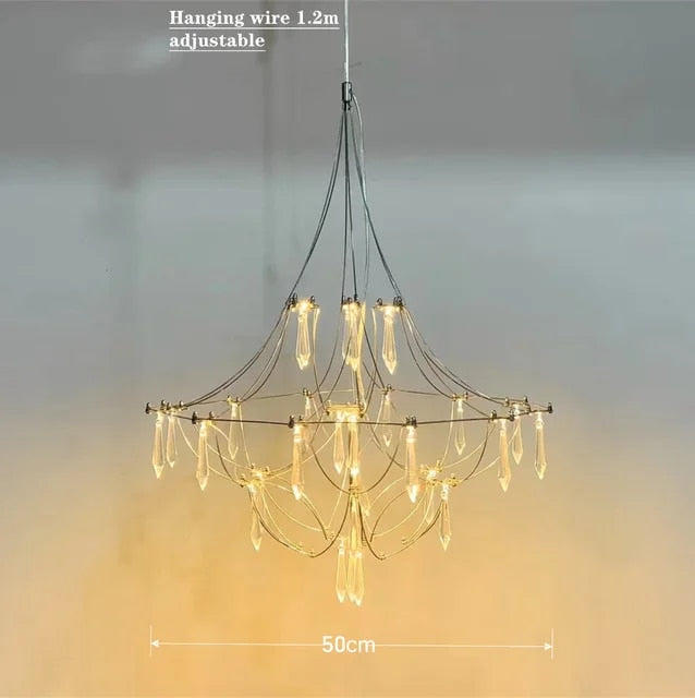 MIRODEMI® Cube Design Crystal LED Chandelier for Living Room, Bedroom