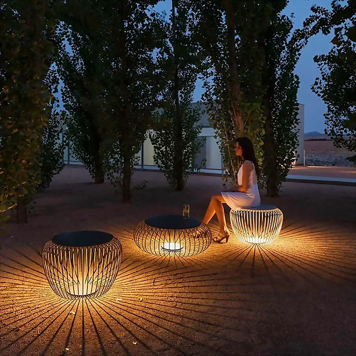Solar-Powered Designer Decorative Outdoor LED Table for Patio