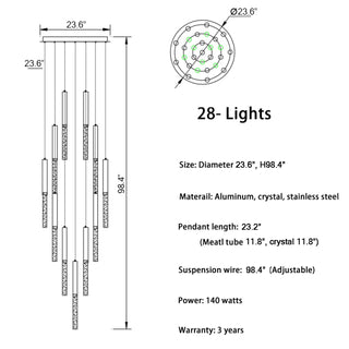 Manarola | Long LED Spiral Chandelier