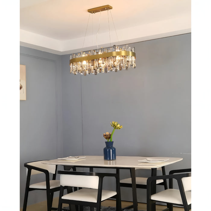 Duranus | Modern Oval Luxury Brushed Chandelier