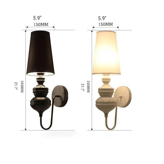 Black|White|Classic|Elegant|Wall|Sconce|Living|Bedroom