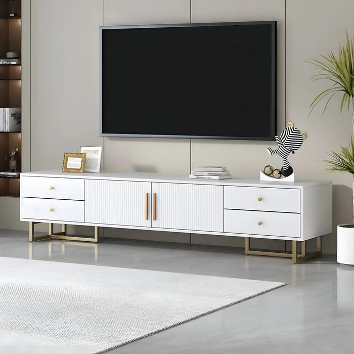 Elegant|White|Vintage|TV stand|For living room