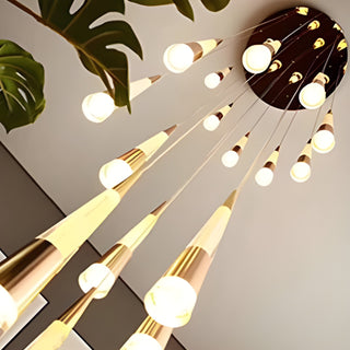 Gorbio | Extraordinary Gold Modern Cones Ceiling Chandelier from Mirodemi with Neutral Light 