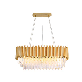 Sigriswil | Gold rectangle chandelier for dining room, kitchen island