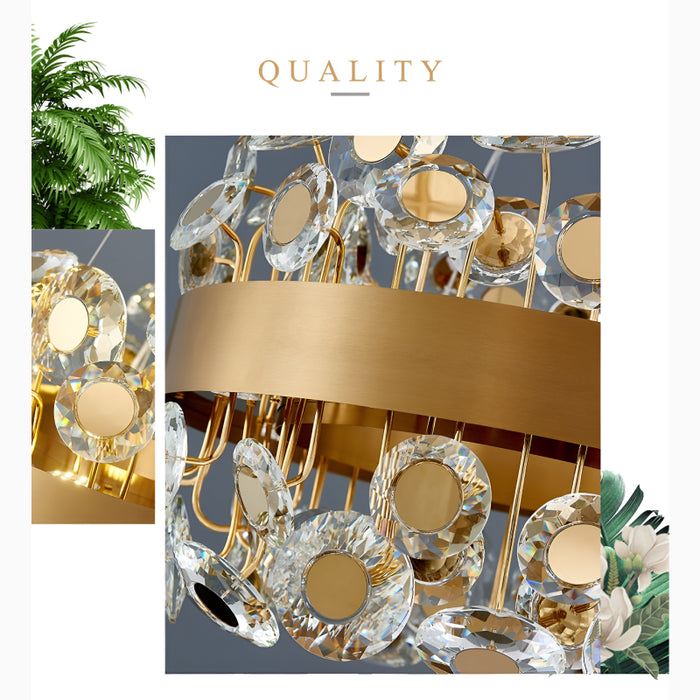 Garlenda | Trendy Rectangle Gold Crystal Chandelier