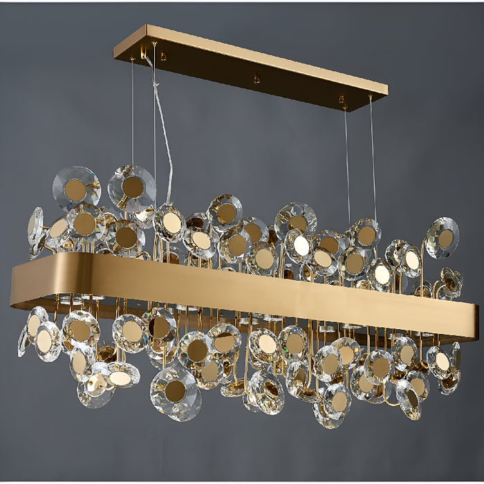 Garlenda | Trendy Rectangle Gold Crystal Chandelier