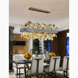 Garlenda | Trendy Rectangle Gold Crystal Chandelier