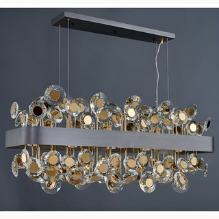 Garlenda | Trendy Rectangle Gold Crystal Chandelier