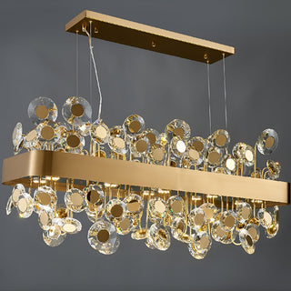 Garlenda | Trendy Rectangle Gold Crystal Chandelier