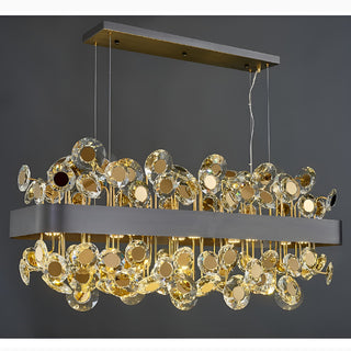 Garlenda | Trendy Rectangle Gold Crystal Chandelier