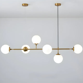 Glass|Milky|LED|Chandelier|Lighting|Fixture|Ball|Steel|Office