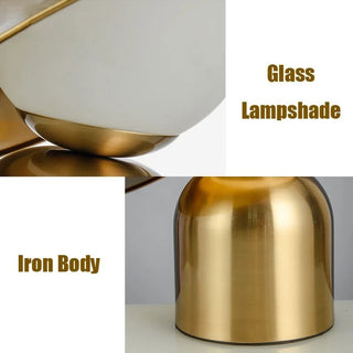 Creative|Gold|Glass|Ball|Milky|LED|Hat|Elegant|Modern|Table|Lamp|Desk