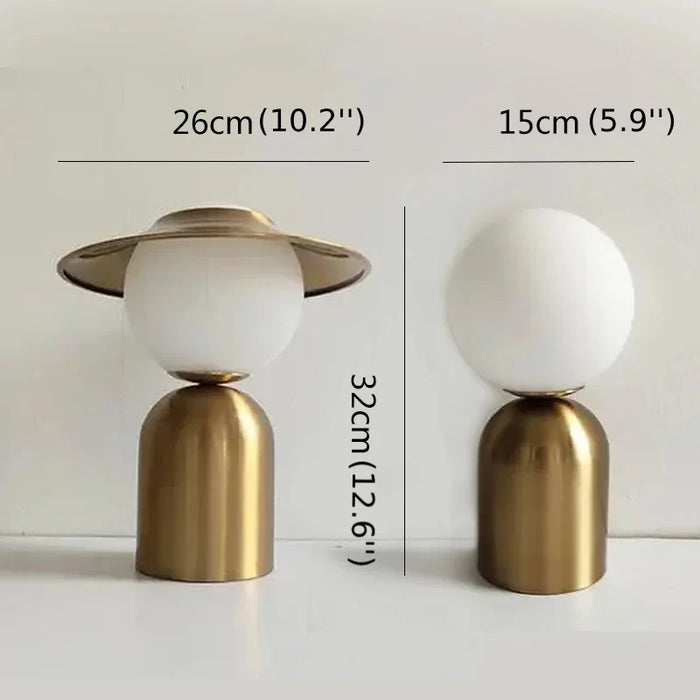 Creative|Gold|Glass|Ball|Milky|LED|Hat|Elegant|Modern|Table|Lamp|Desk