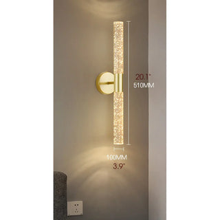 Gold|Tube|LED|Wall|Lamp|Sconce|Bedside|Crear|Bubbles|Elegant