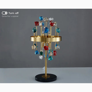 Gold|Stainless|Steel|Table|Lamp|Light|Accent|Luxury|Elegant|Crystal|Colorful