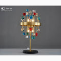 Gold|Stainless|Steel|Table|Lamp|Light|Accent|Luxury|Elegant|Crystal|Colorful