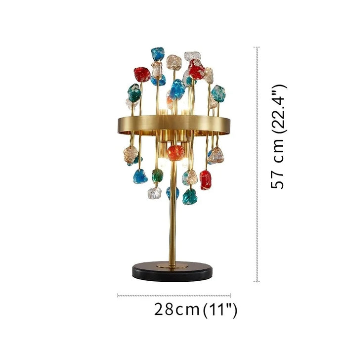 Gold|Stainless|Steel|Table|Lamp|Light|Accent|Luxury|Elegant|Crystal|Colorful