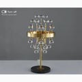 Gold|Stainless|Steel|Table|Lamp|Light|Accent|Luxury|Elegant|Crystal|Round|Clear
