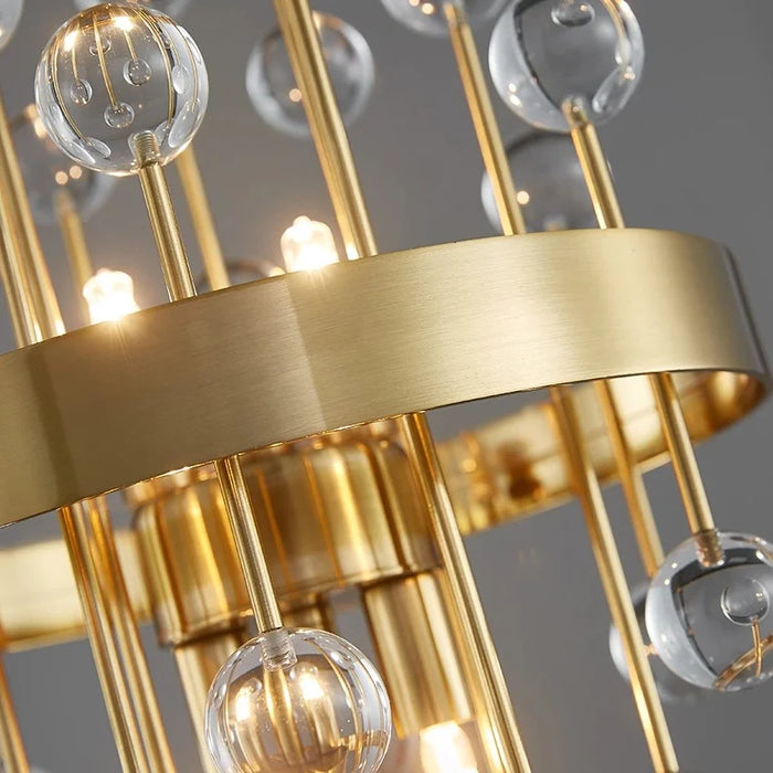 Gold|Stainless|Steel|Table|Lamp|Light|Accent|Luxury|Elegant|Crystal|Round|Clear