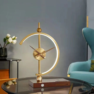 Wood|Charger|Lamp|Wireless|Battery|Clock|Elegant|Bedroom|Living|Cabinet|Gold