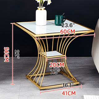 Tempered Glass Gold and Black Side Table with Iron Legs | luxury decor | contemporary glass tables | stylish furniture | home accessories