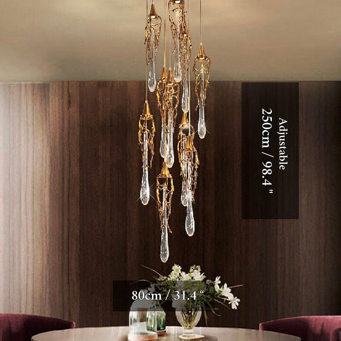 Andora | Creative Crystal Chandelier with Clear Glass Drops