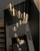 MIRODEMI® La Gaude | Elegant Gold Circles Magic Chandelier 18 heads / Cool light